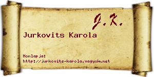 Jurkovits Karola névjegykártya